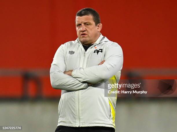 Limerick , Ireland - 17 February 2023; Ospreys head coach Toby Booth before the United Rugby Championship match between Munster and Ospreys at...