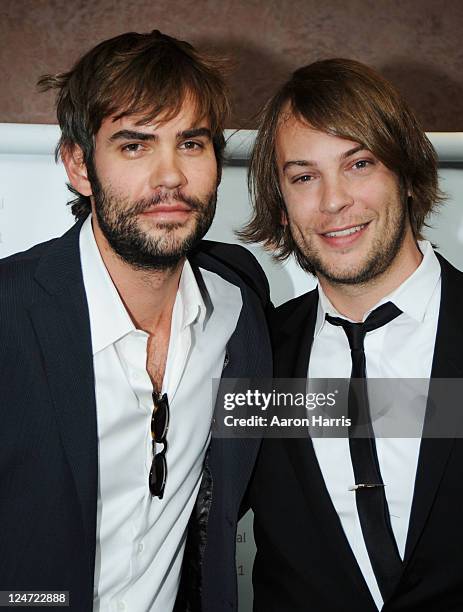 Actors Rossif Sutherland and Angus Sutherland attend the premiere of "I'm Yours" at the Isabel Bader Theatre during the 2011 Toronto International...