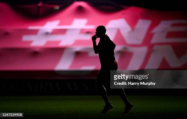 Limerick , Ireland - 17 February 2023; Simon Zebo of Munster runs out for the second half during the United Rugby Championship match between Munster...