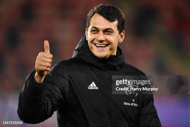 Limerick , Ireland - 17 February 2023; Antoine Frisch of Munster after his side's victory in the United Rugby Championship match between Munster and...