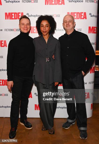 Ben Daniels, Sophie Okonedo and Dominic Cooke attend the opening of "Medea", starring Sophie Okonedo and Ben Daniels and directed by Dominic Cooke,...