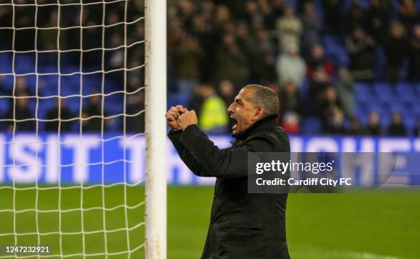 Sabri Lamouchi, Manager of Cardiff City after the Sky Bet Championship between Cardiff City and Reading at Cardiff City Stadium on February 17, 2023...