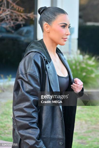 Kim Kardashian is seen out and about on February 17, 2023 in Thousand Oaks, California.