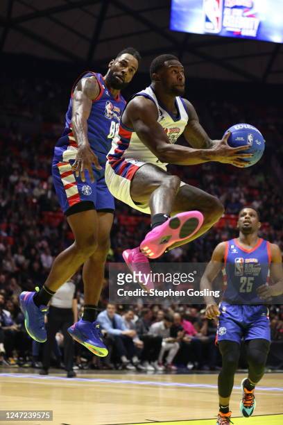 Metcalf of Team Dwyane drives to the basket during Ruffles NBA All-Star Celebrity Game as part of 2023 NBA All Star Weekend on Friday, February 17,...