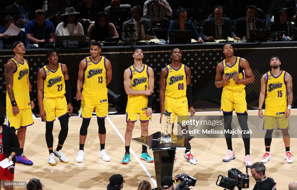 Spring Stars Game Members of Team Pau look on after the Jordan Rising Stars Game as ...
