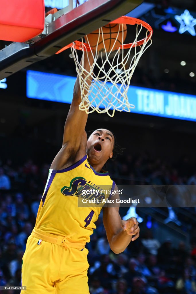 Spring Stars Game Scottie Barnes of Team Pau dunks during the Jordan Rising Stars Game ...