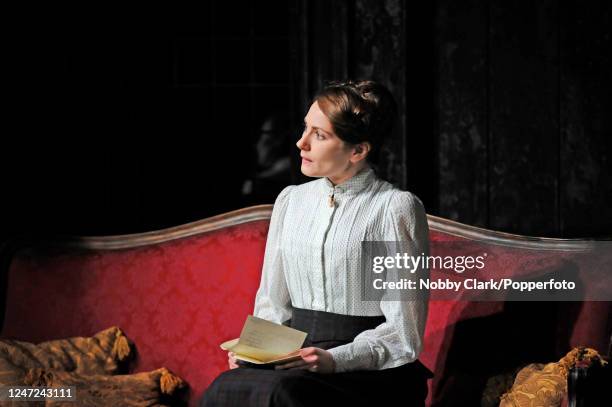 British actress Anna Madeley in costume as The Governess during a dress rehearsal for a production of Henry James' "The Turn Of The Screw", directed...