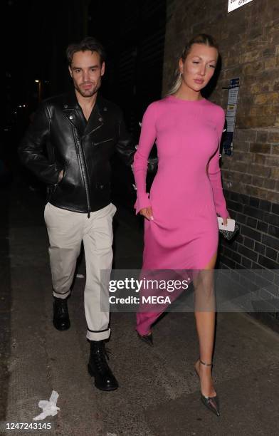 Liam Payne and Kate Cassidy are seen leaving Chiltern Firehouse on February 18, 2023 in London, United Kingdom.
