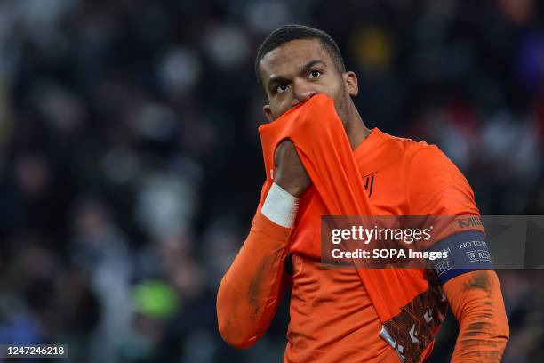 Alban Lafont of FC Nantes looks on during UEFA Europa League 2022/23 Play-off first leg football match between Juventus FC and FC Nantes at Allianz...