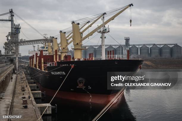 The UN-chartered vessel MV Valsamitis is loaded to deliver 25,000 tonnes of Ukrainian wheat to Kenya and 5,000 tonnes to Ethiopia, at the port of...