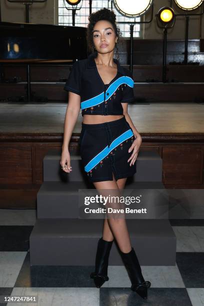 Leigh-Anne Pinnock attends the Ahluwalia front row during London Fashion Week February 2023 at St. John Smith Square on February 18, 2023 in London,...