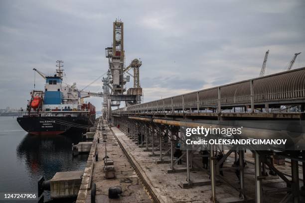 The UN-chartered vessel MV Valsamitis is loaded to deliver 25,000 tonnes of Ukrainian wheat to Kenya and 5,000 tonnes to Ethiopia, at the port of...