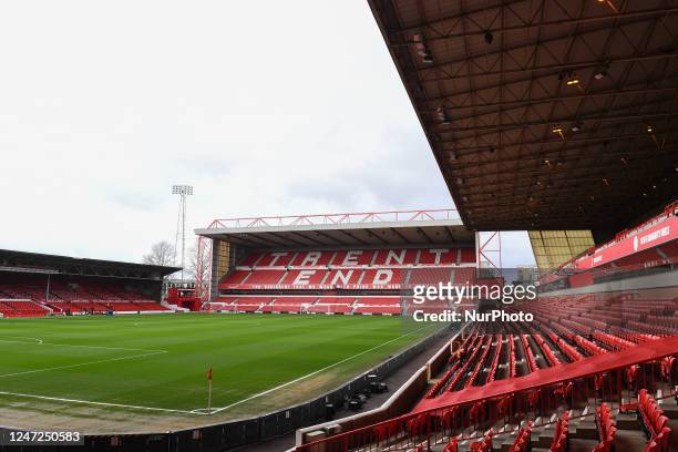 General view inside the City Ground during the Premier League match between Nottingham Forest and Manchester City at the City Ground, Nottingham on...