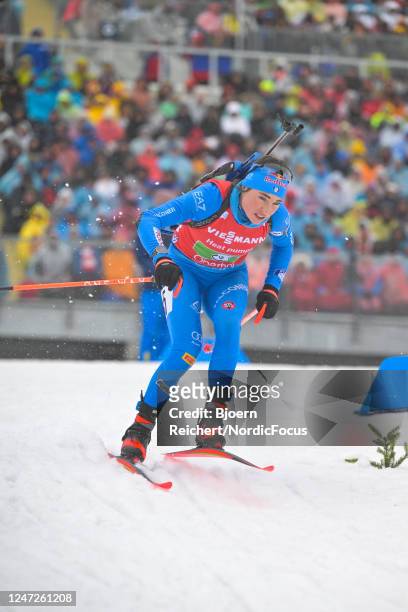 Dorothea Wierer of Italy competes during the Women 4x6 km Relay at the IBU World Championships Biathlon Oberhof on February 18, 2023 in Oberhof,...