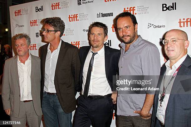 Co-president of ATO Pictures Johnathan Dorfman, director Pawel Pawlikowski, actor Ethan Hawke, musician/actor Dave Matthews and co-founder/ CEO of...