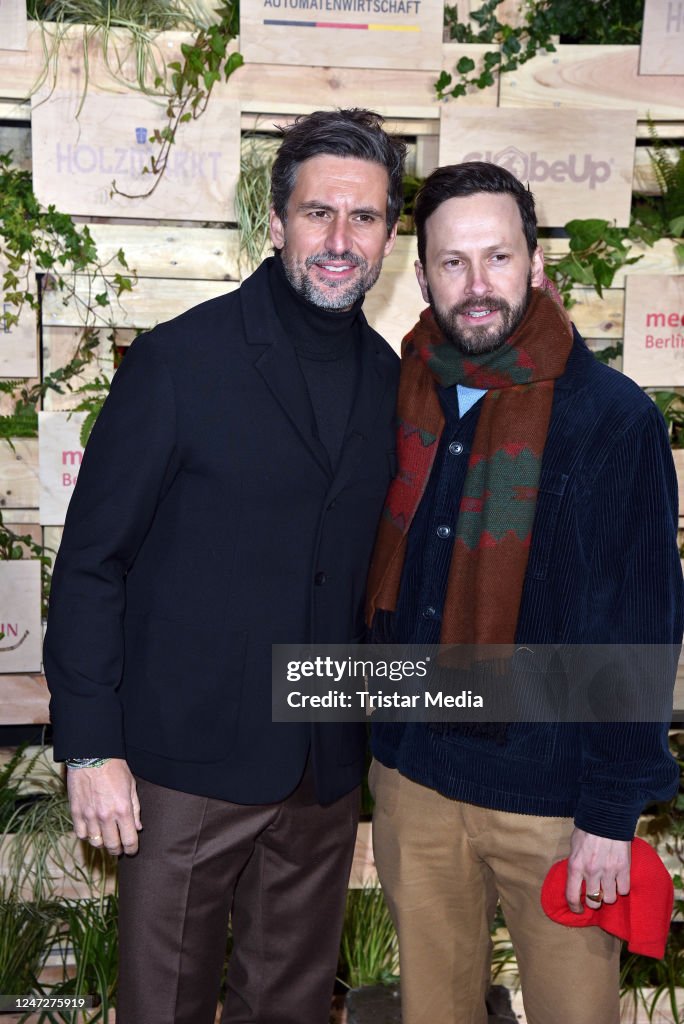 Tom Beck and Franz Dinda at the Medienboard Party 2023 on the... News