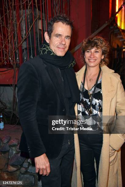 Tom Tykwer and his wife Marie Steinmann at the Medienboard Party 2023 on the occasion of the 73rd Berlinale International Film Festival at Säälchen...
