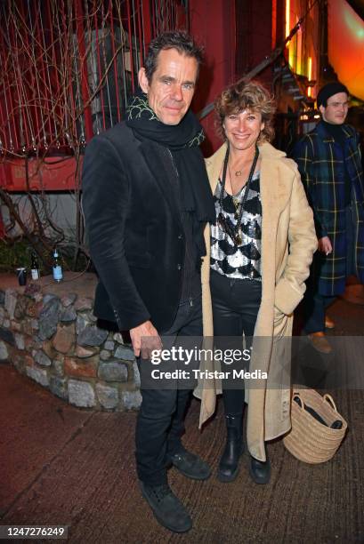 Tom Tykwer and his wife Marie Steinmann at the Medienboard Party 2023 on the occasion of the 73rd Berlinale International Film Festival at Säälchen...