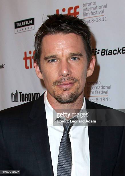 Actor Ethan Hawke arrives at the premiere of "The Woman In The Fifth" at Winter Game Theatre during the 2011 Toronto International Film Festival on...