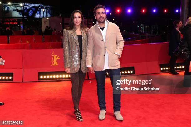 Elyas M'Barek and his wife Jessica M'Barek at the "Sonne und Beton" premiere during the 73rd Berlinale International Film Festival Berlin at...