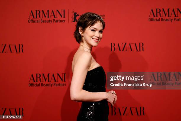 Emilia Schüle during the ARMANI Beauty X Harper's Bazaar Dinner on the occasion of the 73rd Berlinale International Film Festival at The Feuerle...