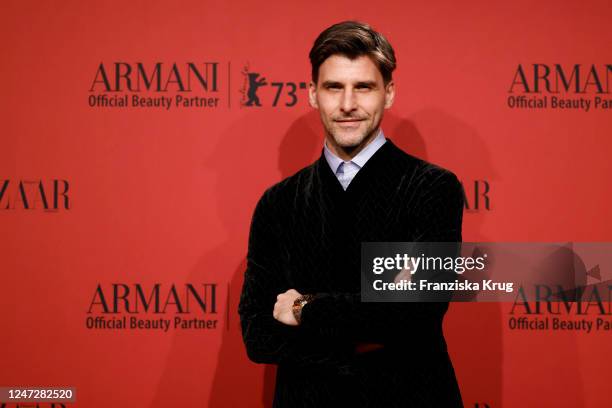 Johannes Huebl during the ARMANI Beauty X Harper's Bazaar Dinner on the occasion of the 73rd Berlinale International Film Festival at The Feuerle...