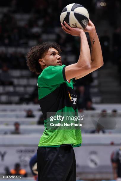 Yannick Kraag of Joventut Badalona during the ACB Copa Del Rey Badalona 2023 Semi finals match between Club Joventut Badalona and Lenovo Tenerife at...