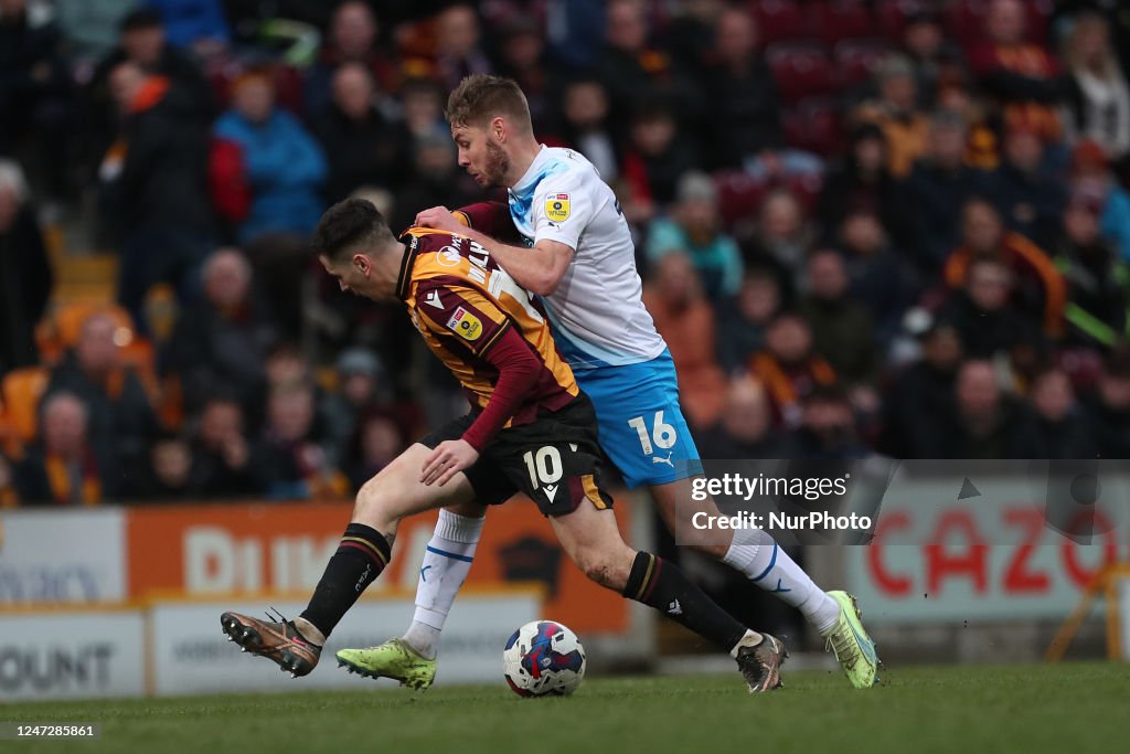 George Ray Barrow Barrow's George Ray battles with Bradford City's Jamie Walker during ...