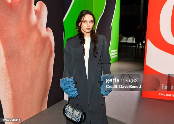 Dafne Keen attends the JW Anderson front row during London Fashion Week February 2023 at The Roundhouse on February 19, 2023 in London, England.