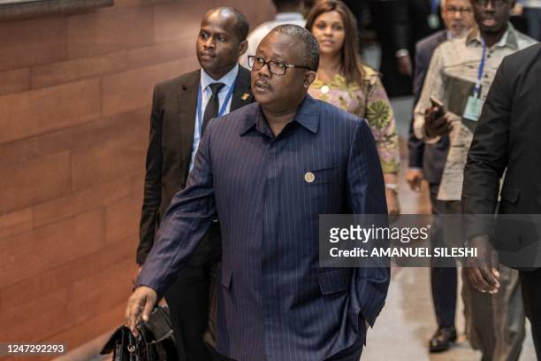 Guinea Bissau President Umaro Sissoco Embalo arrives on the second day of the 36th Ordinary Session of the Assembly of the African Union at the...