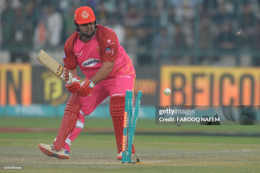 Azam Multan Islamabad United's Azam Khan is clean bowled during the Pakistan ...