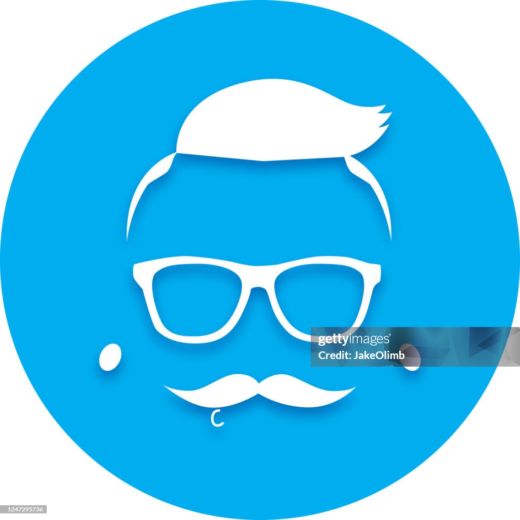 Hipster Face Icon Silhouette