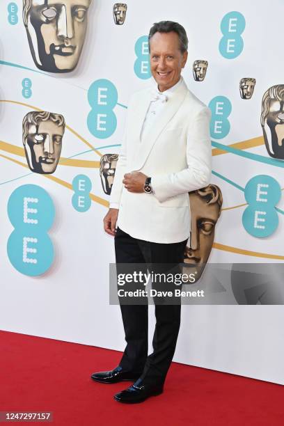 Richard E. Grant arrives at the EE BAFTA Film Awards 2023 at The Royal Festival Hall on February 19, 2023 in London, England.