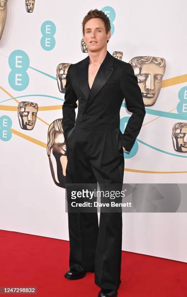 Eddie Redmayne arrives at the EE BAFTA Film Awards 2023 at The Royal Festival Hall on February 19, 2023 in London, England.