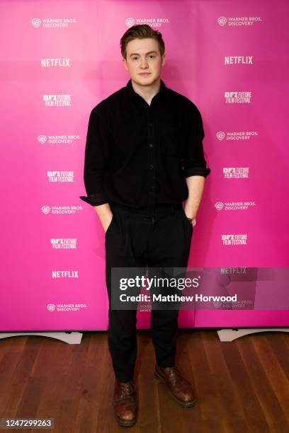 Future Film Festival Awards jury member Kit Connor poses during the BFI Future Film Festival Awards at BFI Southbank on February 19, 2023 in London,...