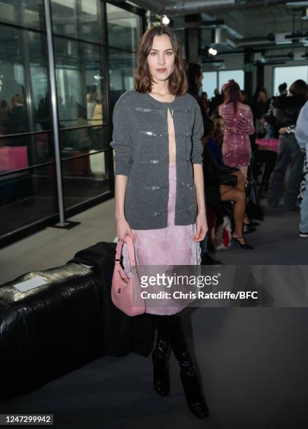 Alexa Chung attends the Christopher Kane show during London Fashion Week February 2023 on February 19, 2023 in London, England.