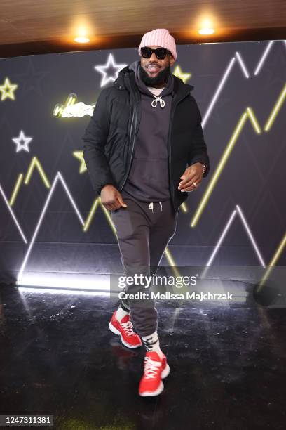 LeBron James of the Los Angeles Lakers poses for a photo before the NBA All-Star Game as part of 2023 NBA All Star Weekend on Sunday, February 19,...