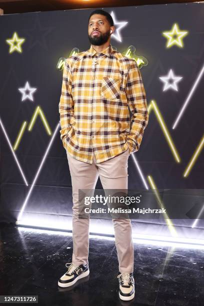 Paul George of the LA Clippers poses for a photo before the NBA All-Star Game as part of 2023 NBA All Star Weekend on Sunday, February 19, 2023 at...