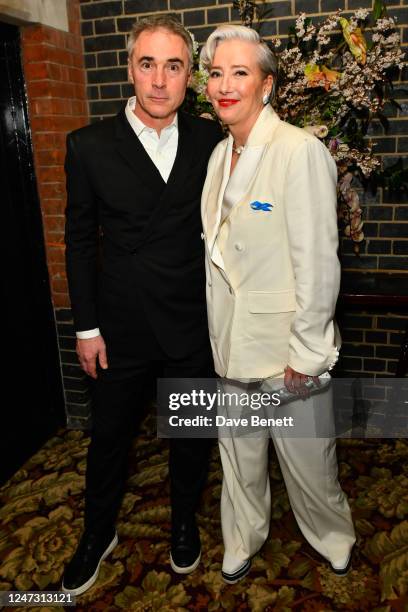 Greg Wise and Dame Emma Thompson attend Netflix's annual BAFTA Awards afterparty at Chiltern Firehouse on February 19, 2023 in London, England.