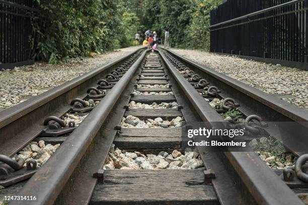 The railway track on the Upper Bukit Timah truss bridge on the Rail Corridor in Singapore, on Monday, Jan. 2, 2023. A former railway line running...