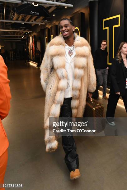 Shai Gilgeous-Alexander arrives for the game during the NBA All-Star Game as part of 2023 NBA All Star Weekend on Sunday, February 19, 2023 at Vivint...