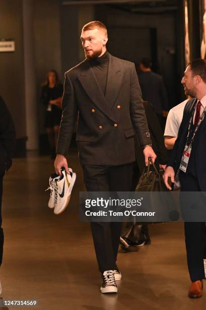 Domantas Sabonis arrives for the game during the NBA All-Star Game as part of 2023 NBA All Star Weekend on Sunday, February 19, 2023 at Vivint Arena...
