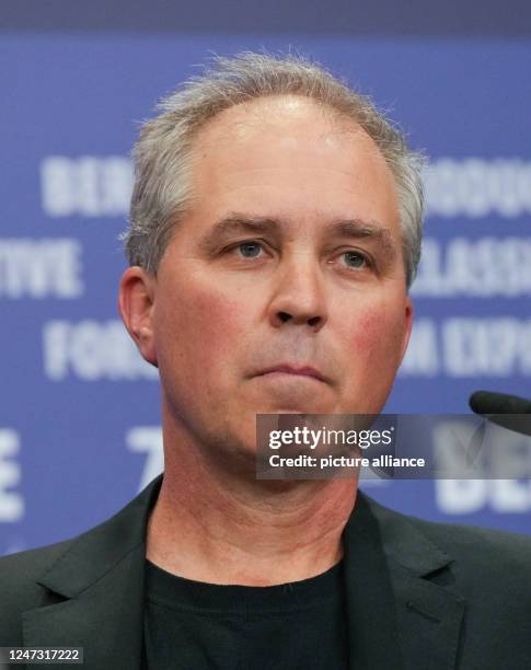 February 2023, Berlin: Bill S. Carter, screenwriter, photographed at the press conference for the Berlinale film "Kiss the Future". The film will...