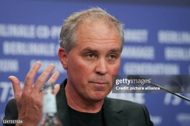 February 2023, Berlin: Bill S. Carter, screenwriter, photographed at the press conference for the Berlinale film "Kiss the Future". The film will...