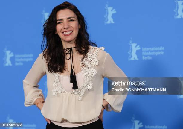 Director, screenwriter and producer Lila Alives poses during a photocall for the film "Totem" presented in competition of the Berlinale, Europe's...