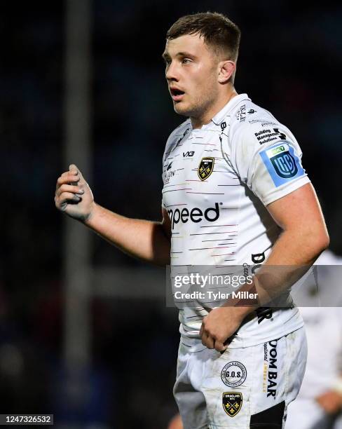 Dublin , Ireland - 18 February 2023; Ben Carter of Dragons during the United Rugby Championship match between Leinster and Dragons at RDS Arena in...