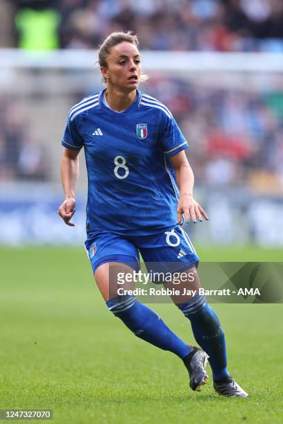 Martina Rosucci of Italy during the Arnold Clark Cup match between England and Italy at CBS Arena on February 19, 2023 in Coventry, England.