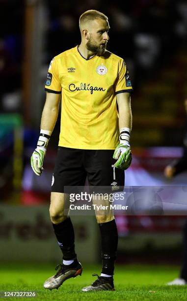 Dublin , Ireland - 17 February 2023; Shelbourne goalkeeper Conor Kearns during the SSE Airtricity Men's Premier Division match between Shelbourne and...