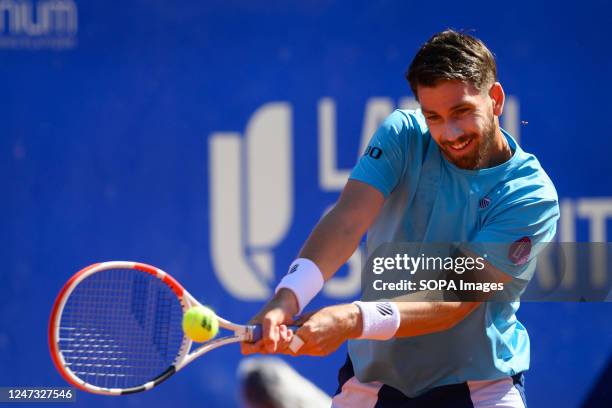 Cameron Norrie of Great Britain plays against Carlos Alcaraz of Spain during the Men's Singles Final on day seven of the ATP 250 Argentina Open 2023...