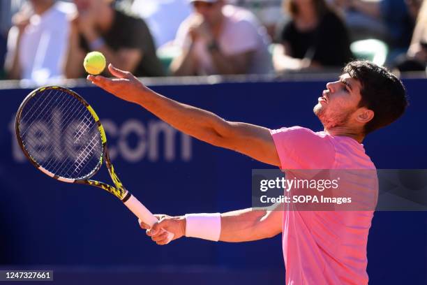 Carlos Alcaraz of Spain plays against Cameron Norrie of Great Britain during the Men's Singles Final on day seven of the ATP 250 Argentina Open 2023...